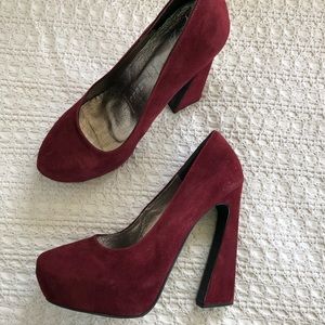 Jeffrey Campbell Eva 2 Suede Platform Pumps 7.5